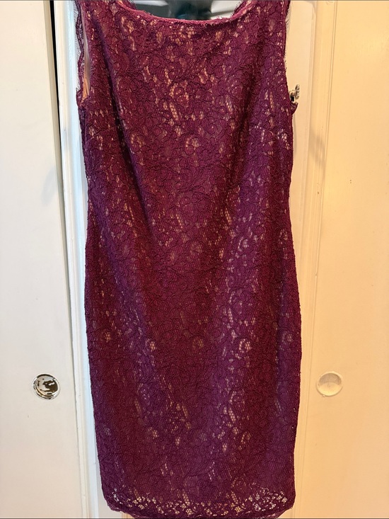 Adrianna Dresses & Skirts - Sleeveless Lace Midi Dress in Plum